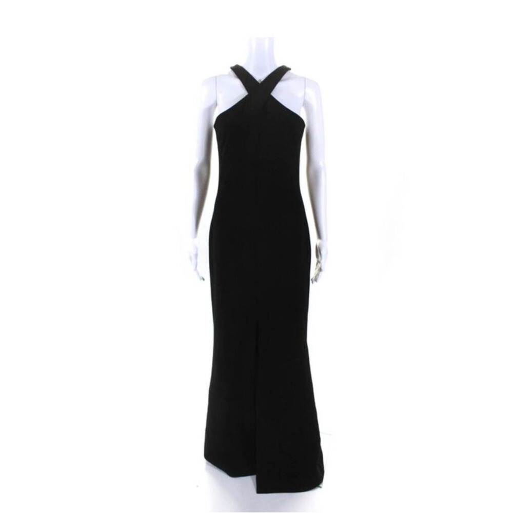 Likely Black cross neck halter Gown 4